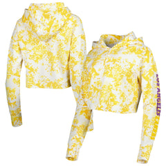 Los Angeles Lakers Lusso Women's Maia Tri-Blend Cropped Quarter-Zip Top Gold/White - NBA