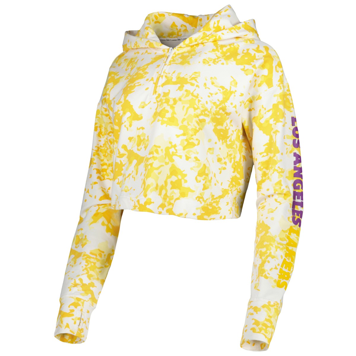 Los Angeles Lakers Lusso Women's Maia Tri-Blend Cropped Quarter-Zip Top Gold/White - NBA
