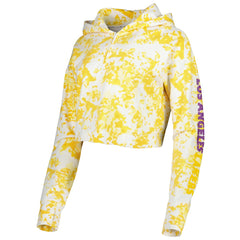 Los Angeles Lakers Lusso Women's Maia Tri-Blend Cropped Quarter-Zip Top Gold/White - NBA