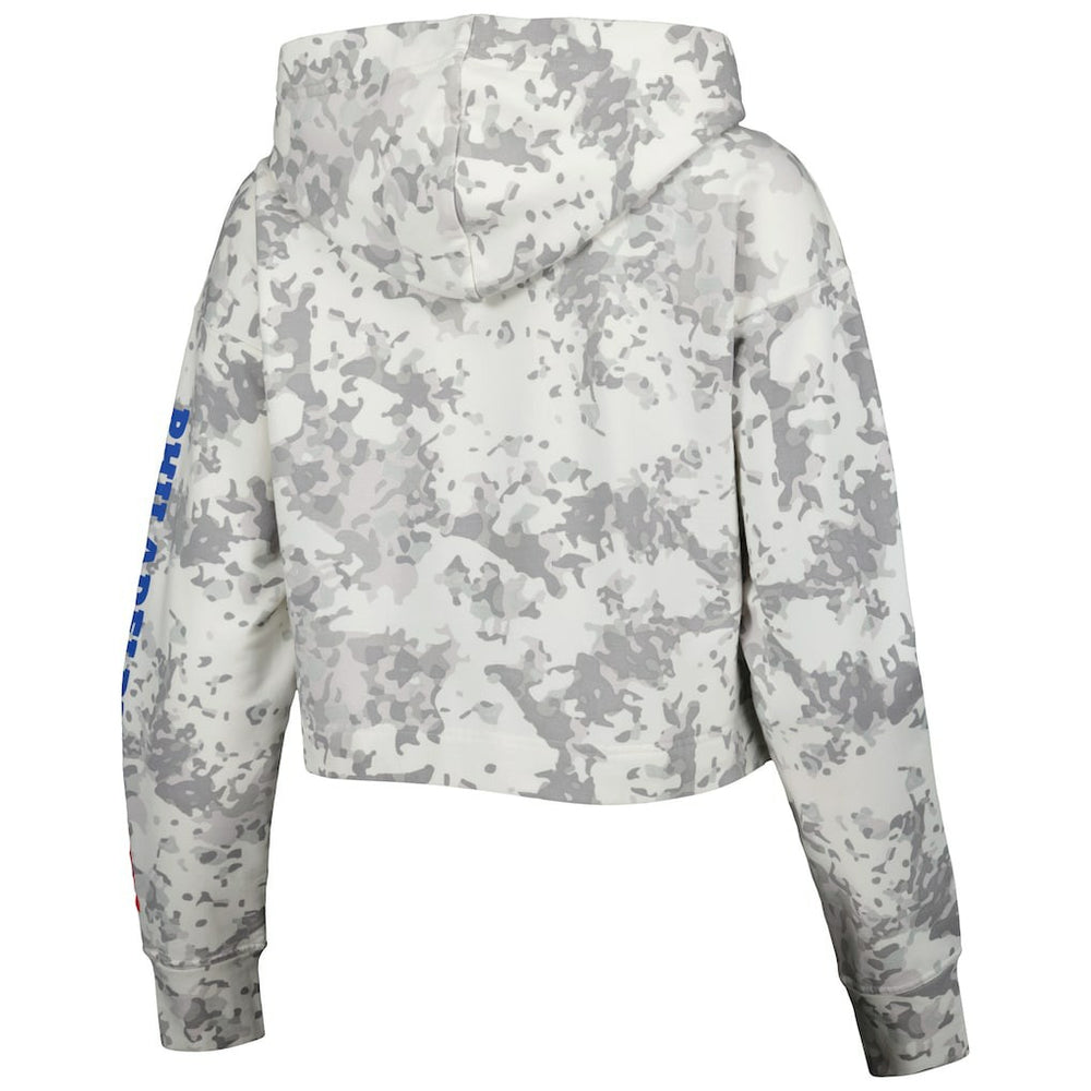 Philadelphia 76ers Lusso Women's Maia Tri-Blend Cropped Quarter-Zip Top Gray/White - NBA