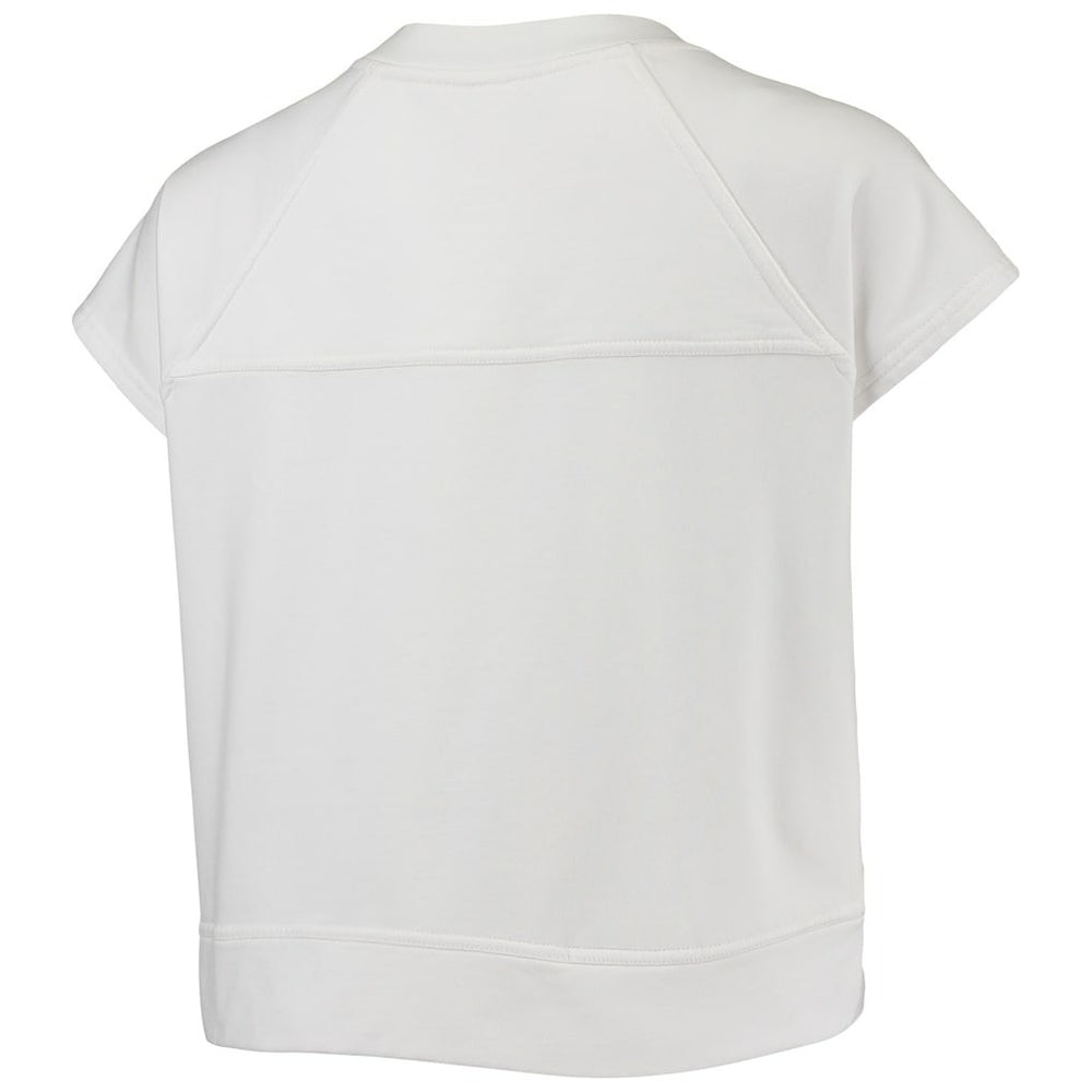 Brooklyn Nets Lusso Women's Margot Cropped Tri-Blend Cap Sleeve Sweatshirt White - NBA