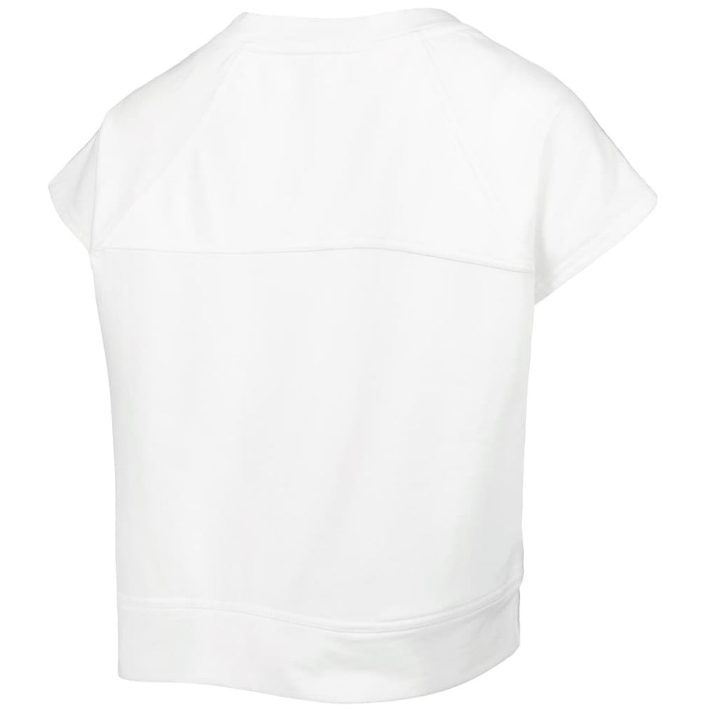 Golden State Warriors Lusso Women's Margot Cropped Tri-Blend Cap Sleeve Sweatshirt White - NBA