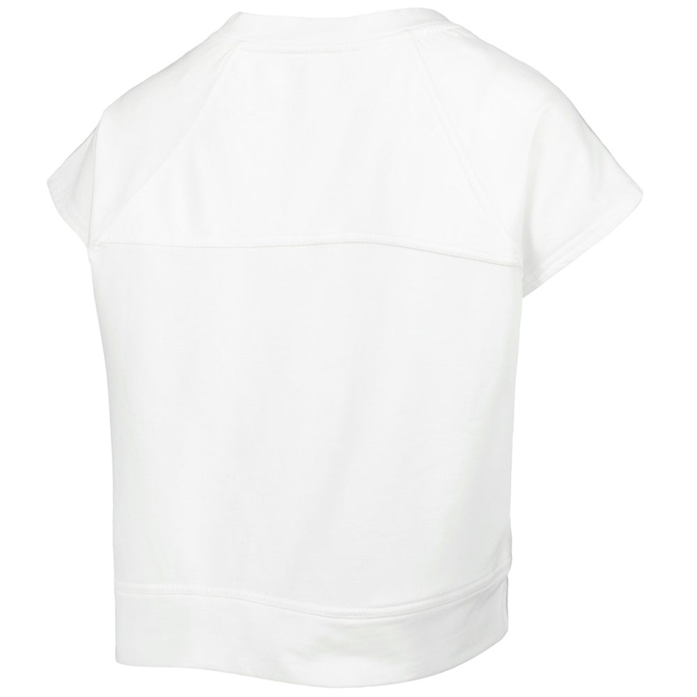 Phoenix Suns Lusso Women's Margot Cropped Tri-Blend Cap Sleeve Sweatshirt White - NBA