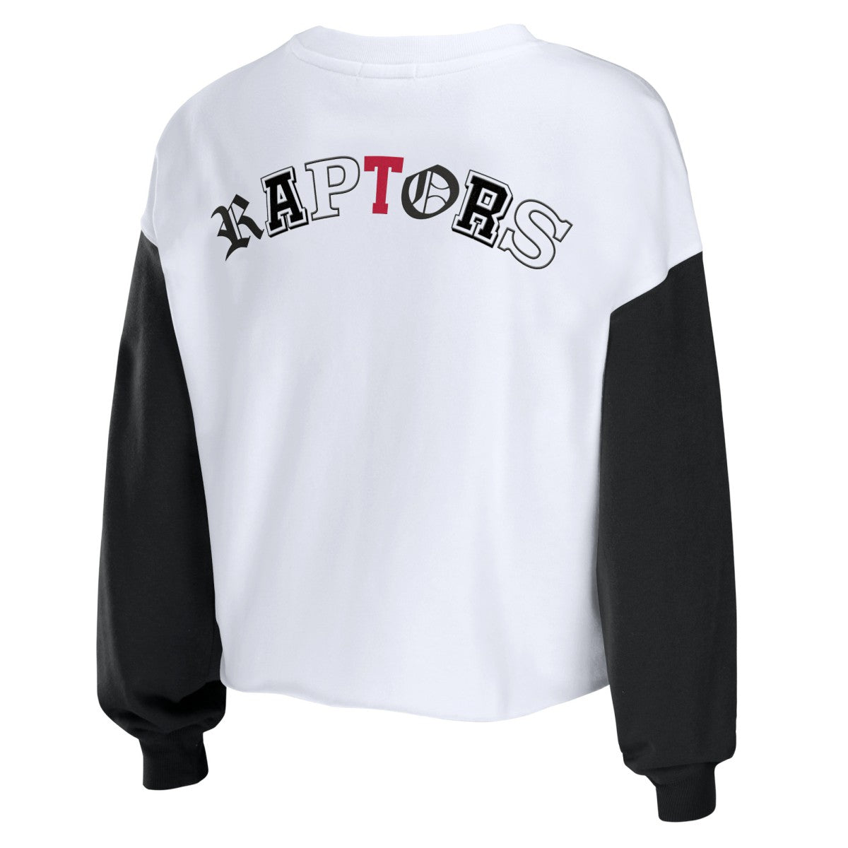 Toronto Raptors WEAR by Erin Andrews Women's Mixed Letter Cropped Pullover Sweatshirt Heather Red - NBA