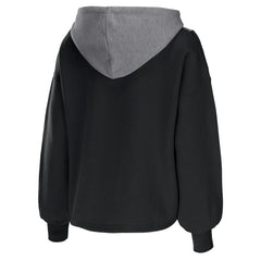 Brooklyn Nets WEAR by Erin Andrews Women's Pieced Quarter-Zip Hoodie Jacket Black - NBA