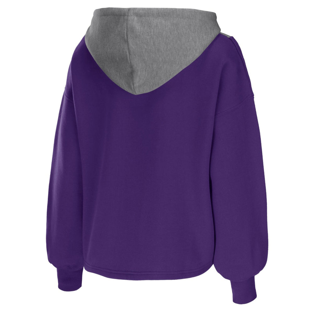 Los Angeles Lakers WEAR by Erin Andrews Women's Pieced Quarter-Zip Hoodie Jacket Purple - NBA