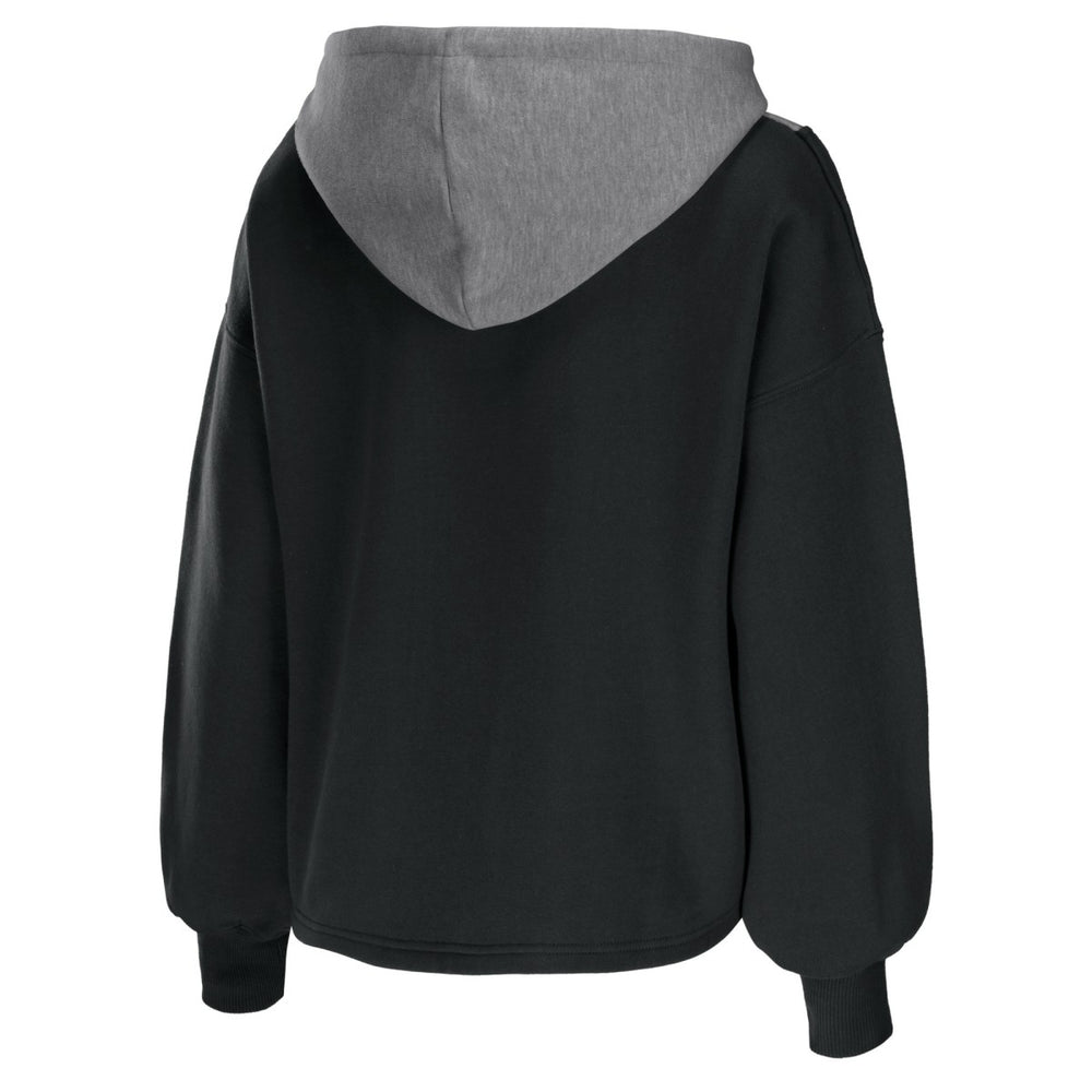 Miami Heat WEAR by Erin Andrews Women's Pieced Quarter-Zip Hoodie Jacket Black - NBA