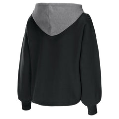 Miami Heat WEAR by Erin Andrews Women's Pieced Quarter-Zip Hoodie Jacket Black - NBA