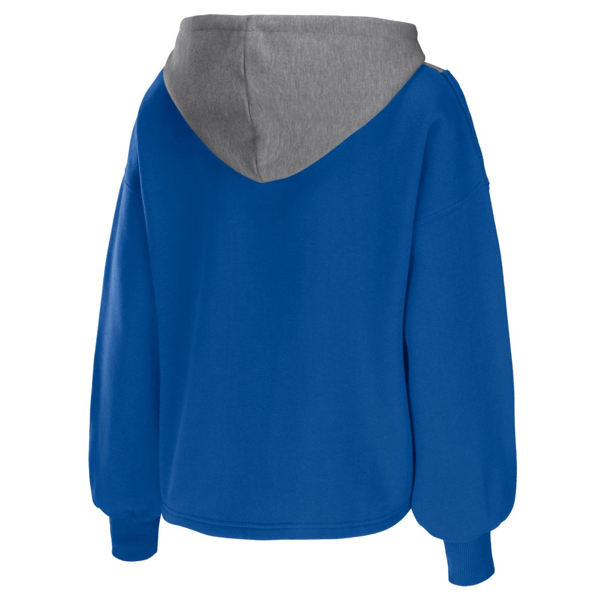 New York Knicks WEAR by Erin Andrews Women's Pieced Quarter-Zip Hoodie Jacket Blue - NBA