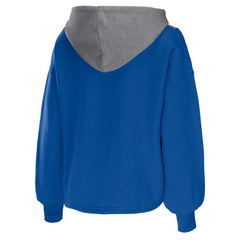 Philadelphia 76ers WEAR by Erin Andrews Women's Pieced Quarter-Zip Hoodie Jacket Royal - NBA