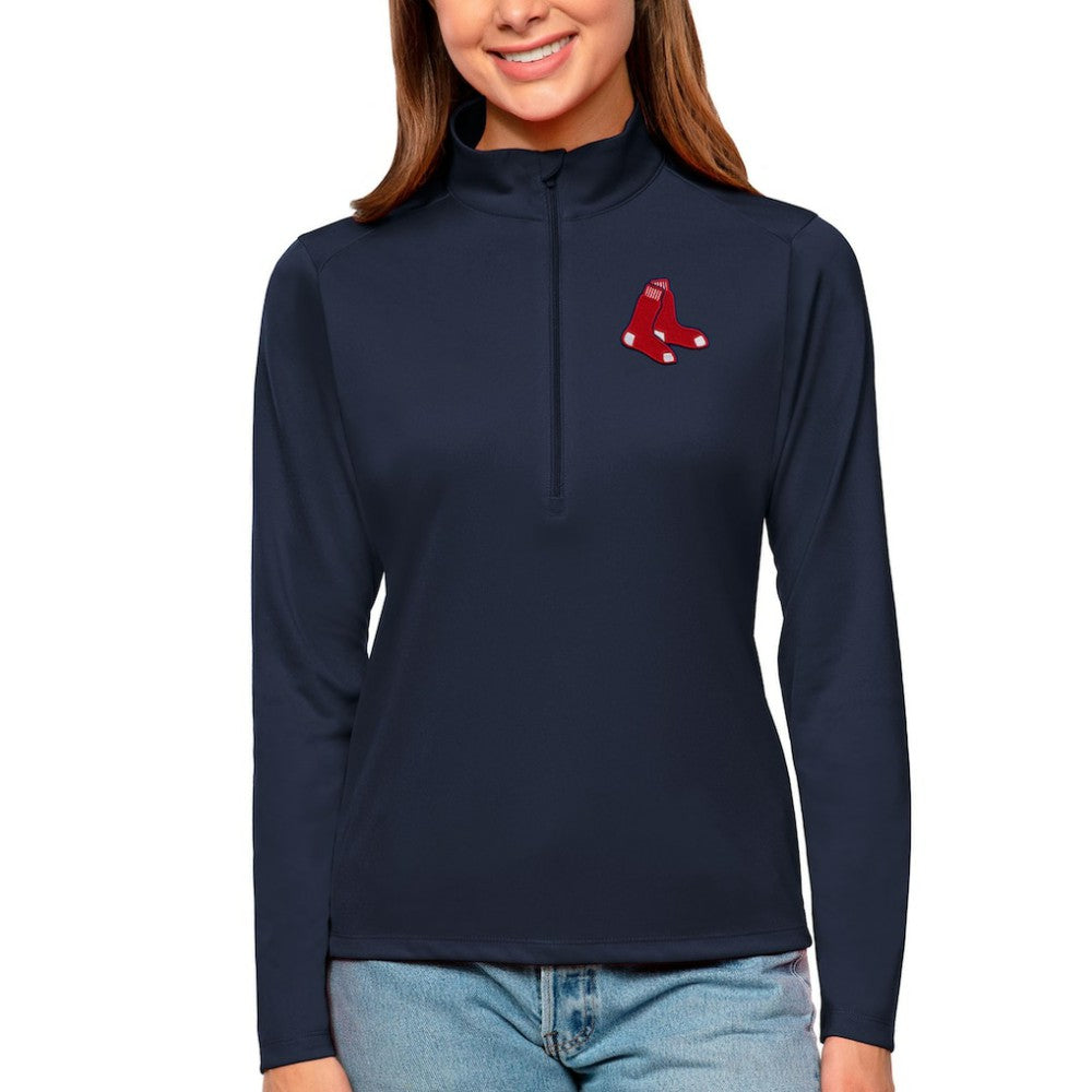 Boston Red Sox Antigua Women's Tribute Quarter-Zip Pullover Top - MLB