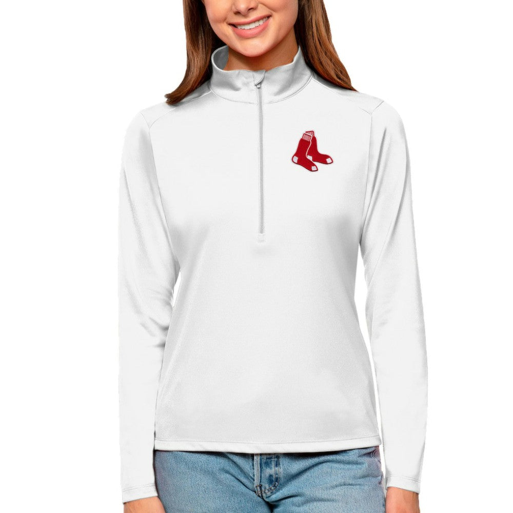 Boston Red Sox Antigua Women's Tribute Quarter-Zip Pullover Top - MLB