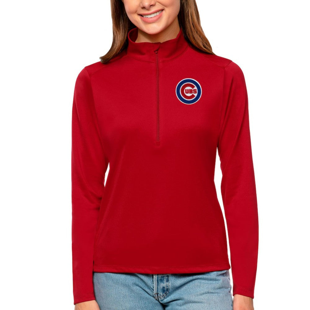 Chicago Cubs Antigua Women's Tribute Quarter-Zip Pullover Top - MLB
