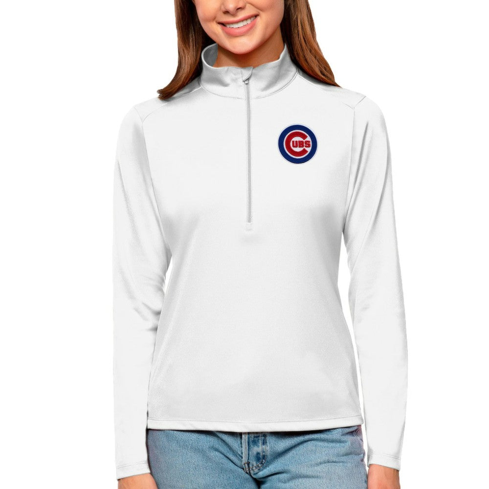 Chicago Cubs Antigua Women's Tribute Quarter-Zip Pullover Top - MLB