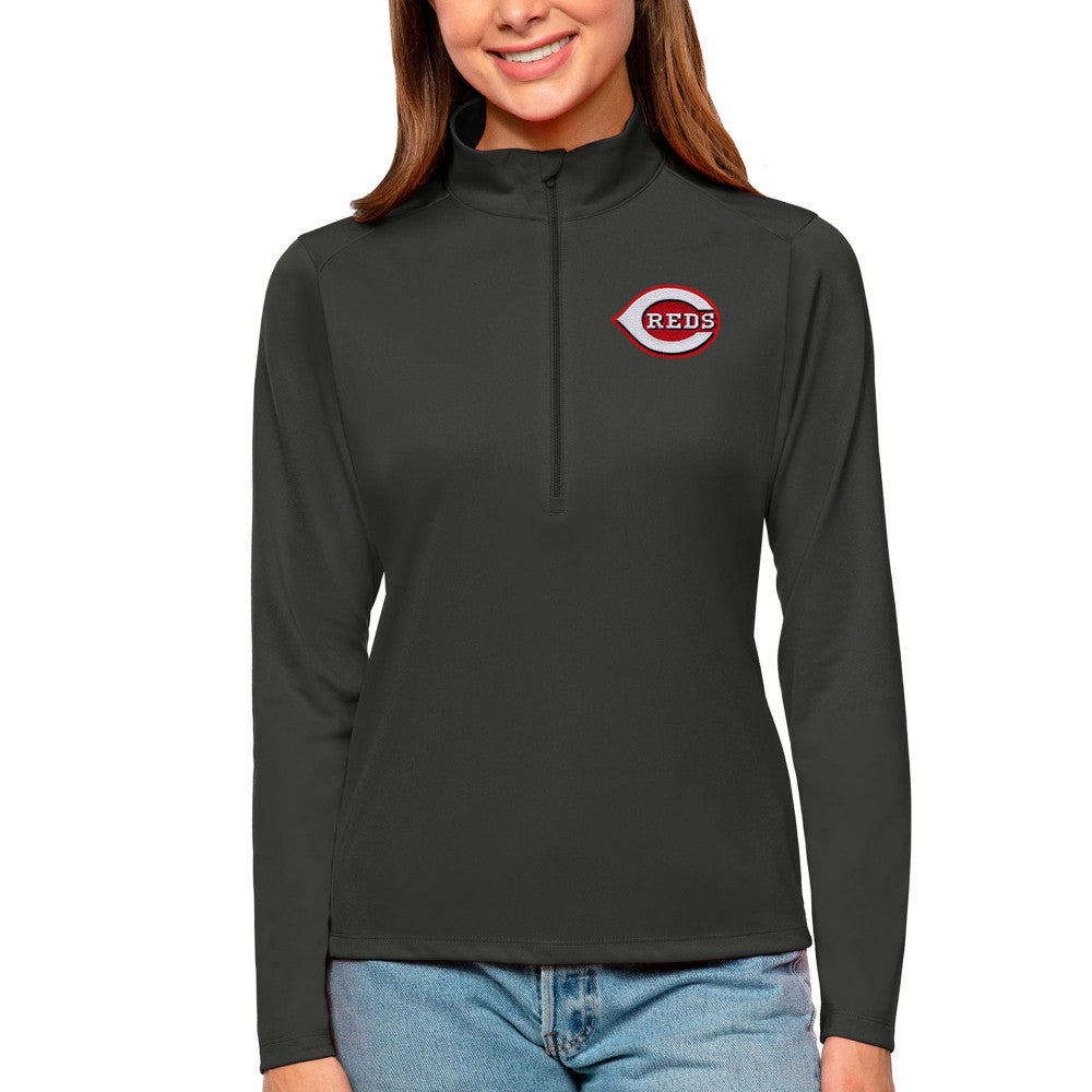 Cincinnati Reds Antigua Women's Tribute Quarter-Zip Pullover Top - MLB