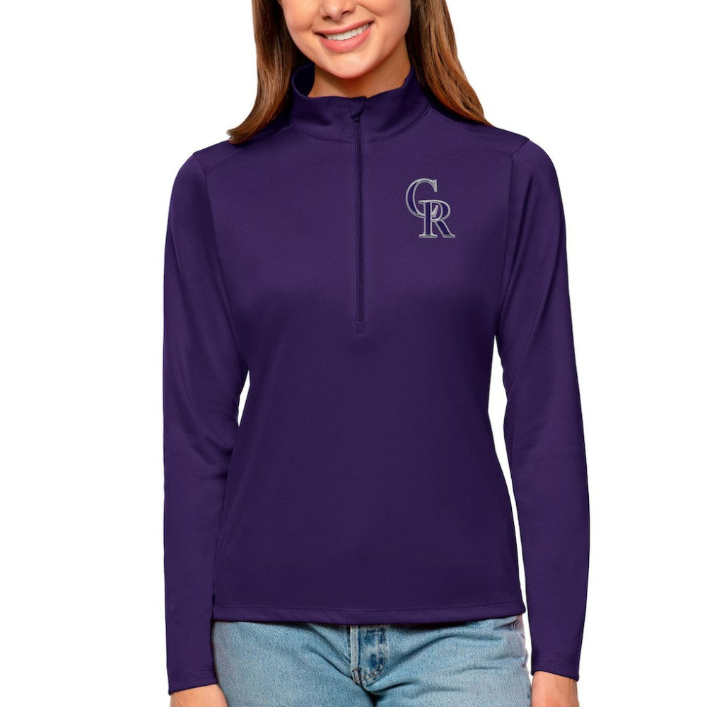 Colorado Rockies Antigua Women's Tribute Quarter-Zip Pullover Top - MLB