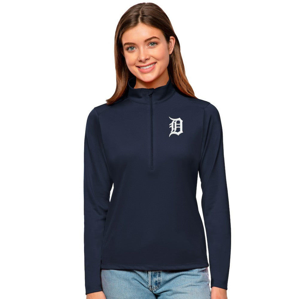 Detroit Tigers Antigua Women's Tribute Quarter-Zip Pullover Top - MLB