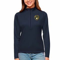 Milwaukee Brewers Antigua Women's Tribute Quarter-Zip Pullover Top - MLB