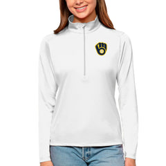 Milwaukee Brewers Antigua Women's Tribute Quarter-Zip Pullover Top - MLB