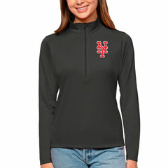 New York Mets Antigua Women's Tribute Quarter-Zip Pullover Top - MLB