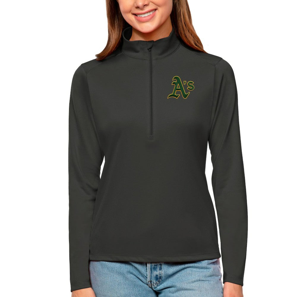 Athletics Antigua Women's Tribute Quarter-Zip Pullover Top - MLB
