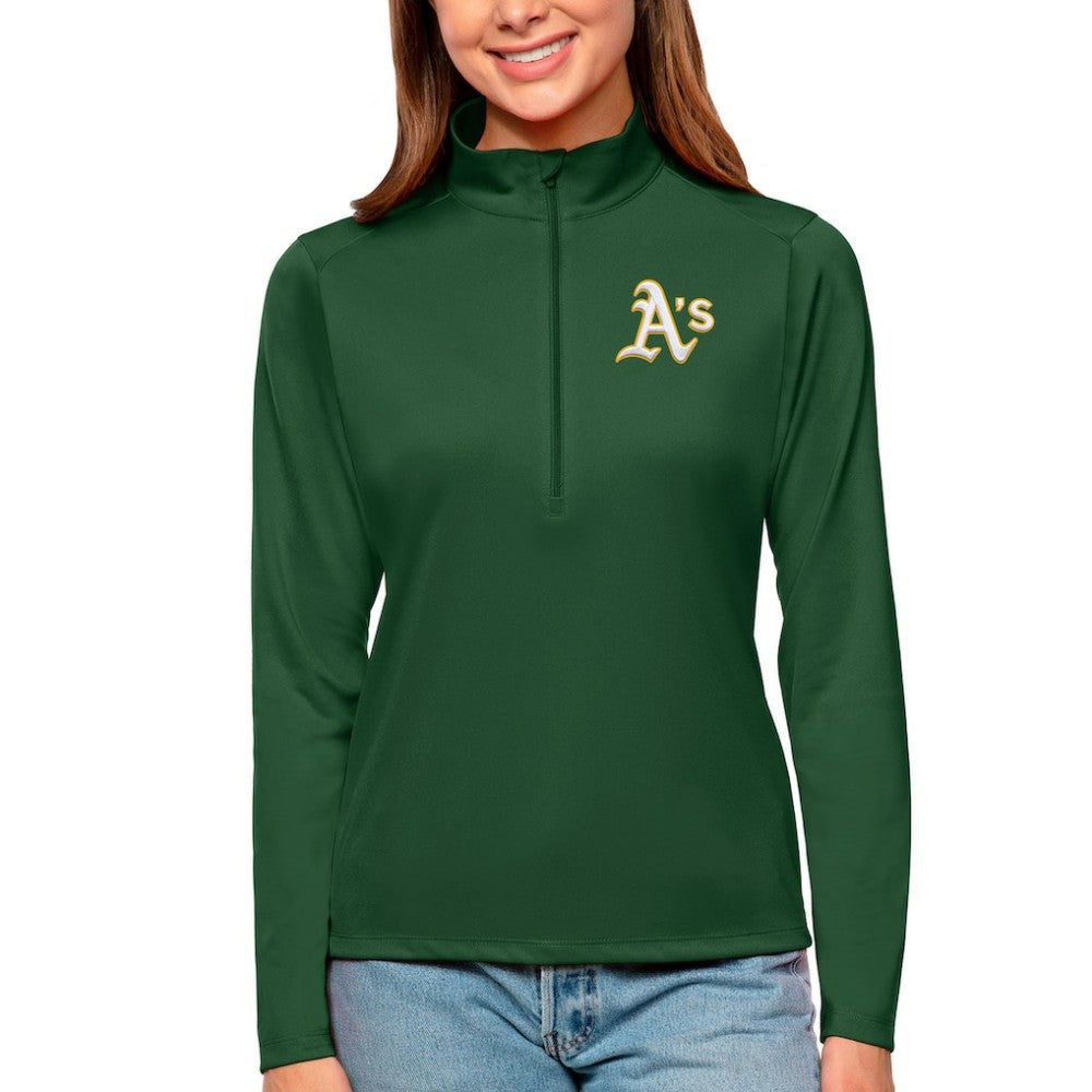 Athletics Antigua Women's Tribute Quarter-Zip Pullover Top - MLB