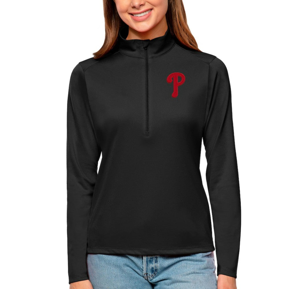 Philadelphia Phillies Antigua Women's Tribute Quarter-Zip Pullover Top - MLB