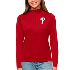 Philadelphia Phillies Antigua Women's Tribute Quarter-Zip Pullover Top - MLB