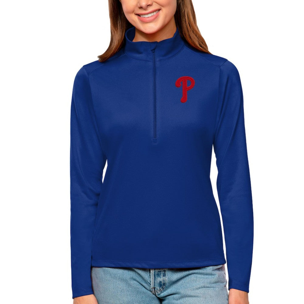 Philadelphia Phillies Antigua Women's Tribute Quarter-Zip Pullover Top - MLB