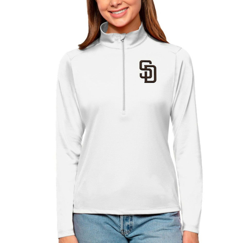 San Diego Padres Antigua Women's Tribute Quarter-Zip Pullover Top - MLB