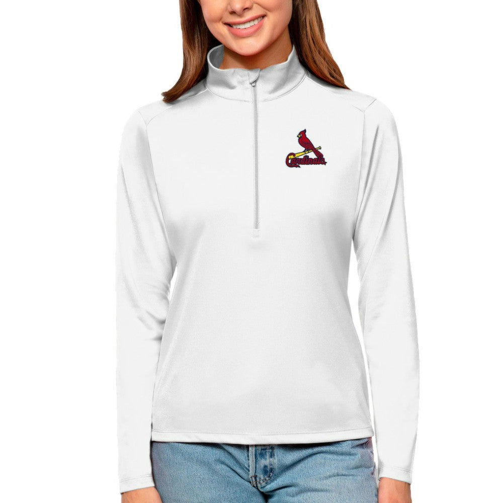 St. Louis Cardinals Antigua Women's Tribute Quarter-Zip Pullover Top - MLB