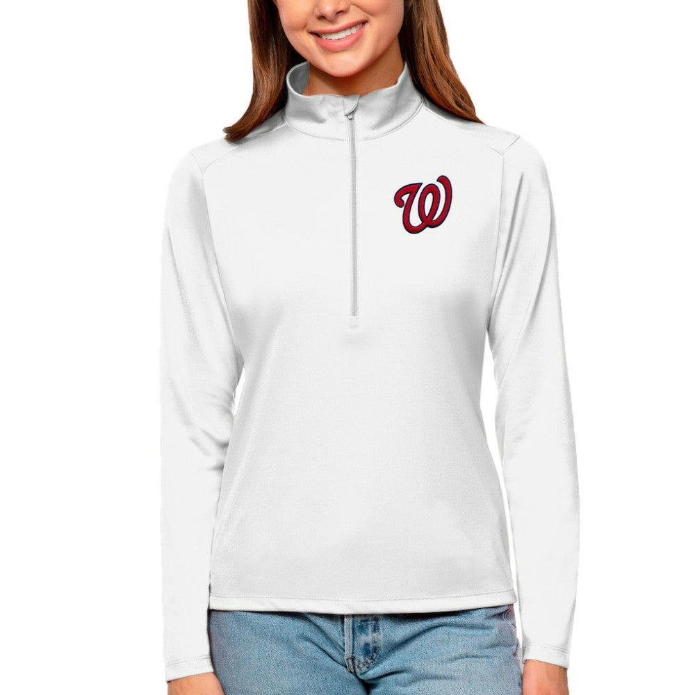 Washington Nationals Antigua Women's Tribute Quarter-Zip Pullover Top - MLB