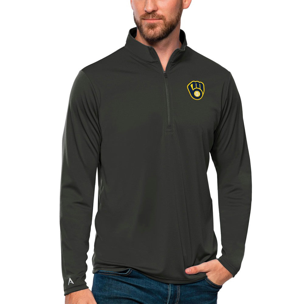Milwaukee Brewers Antigua Tribute Quarter-Zip Pullover Top - MLB