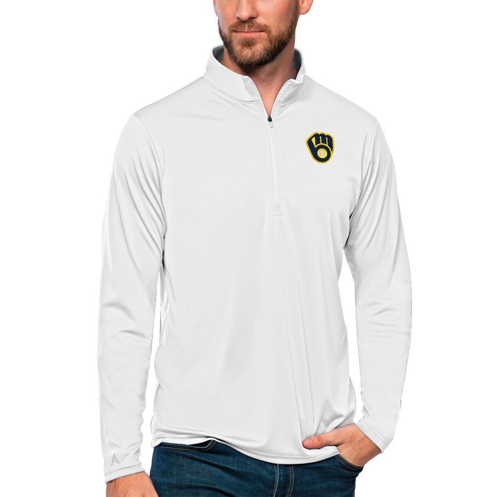 Milwaukee Brewers Antigua Tribute Quarter-Zip Pullover Top - MLB