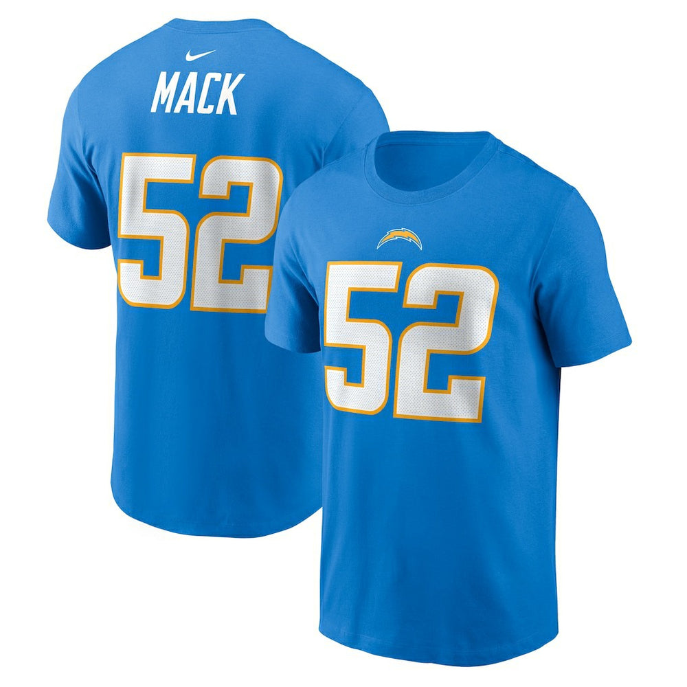 Khalil Mack Los Angeles Chargers Player Name & Number T-Shirt Powder Blue | Nike for Sale