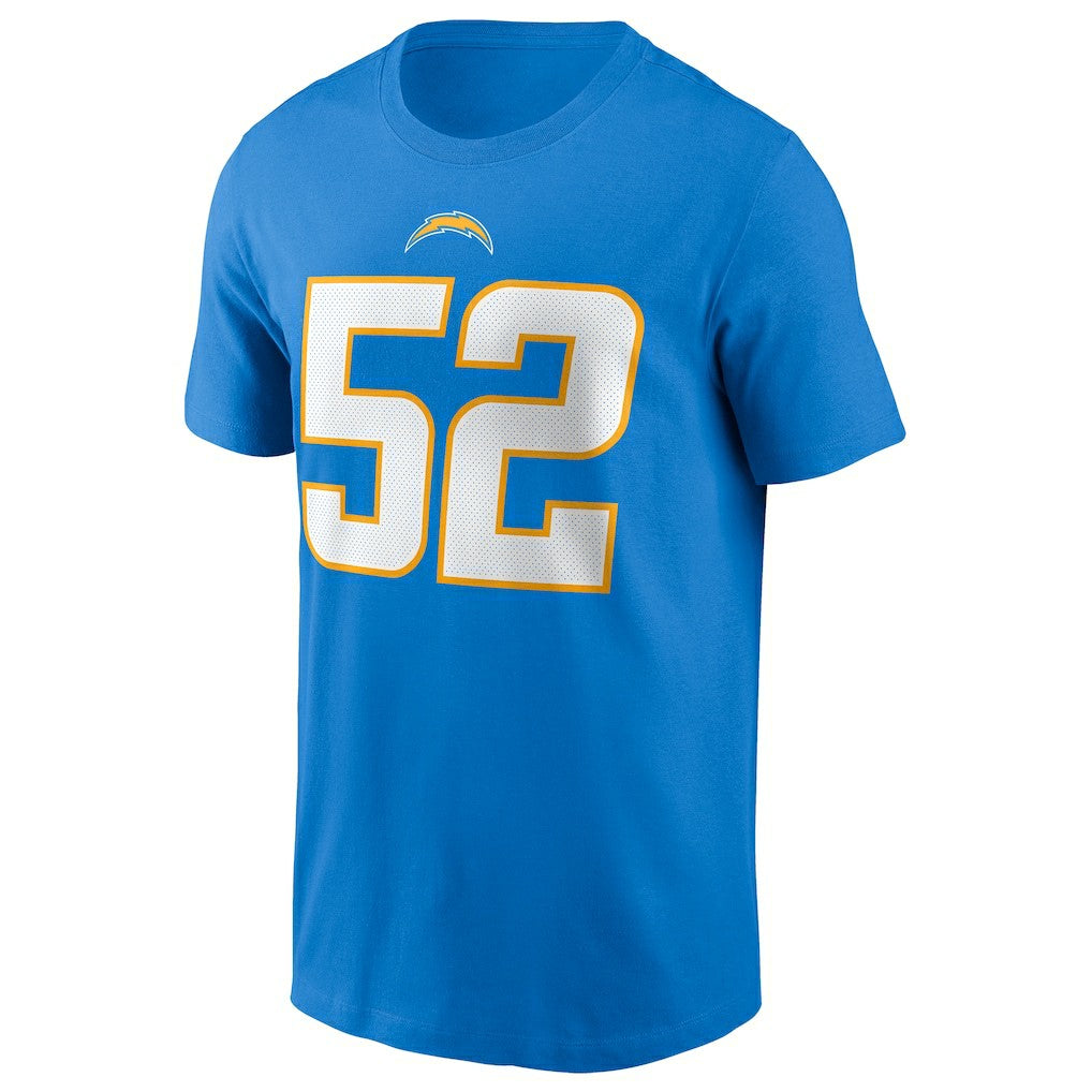 Khalil Mack Los Angeles Chargers Player Name & Number T-Shirt Powder Blue | Nike for Sale