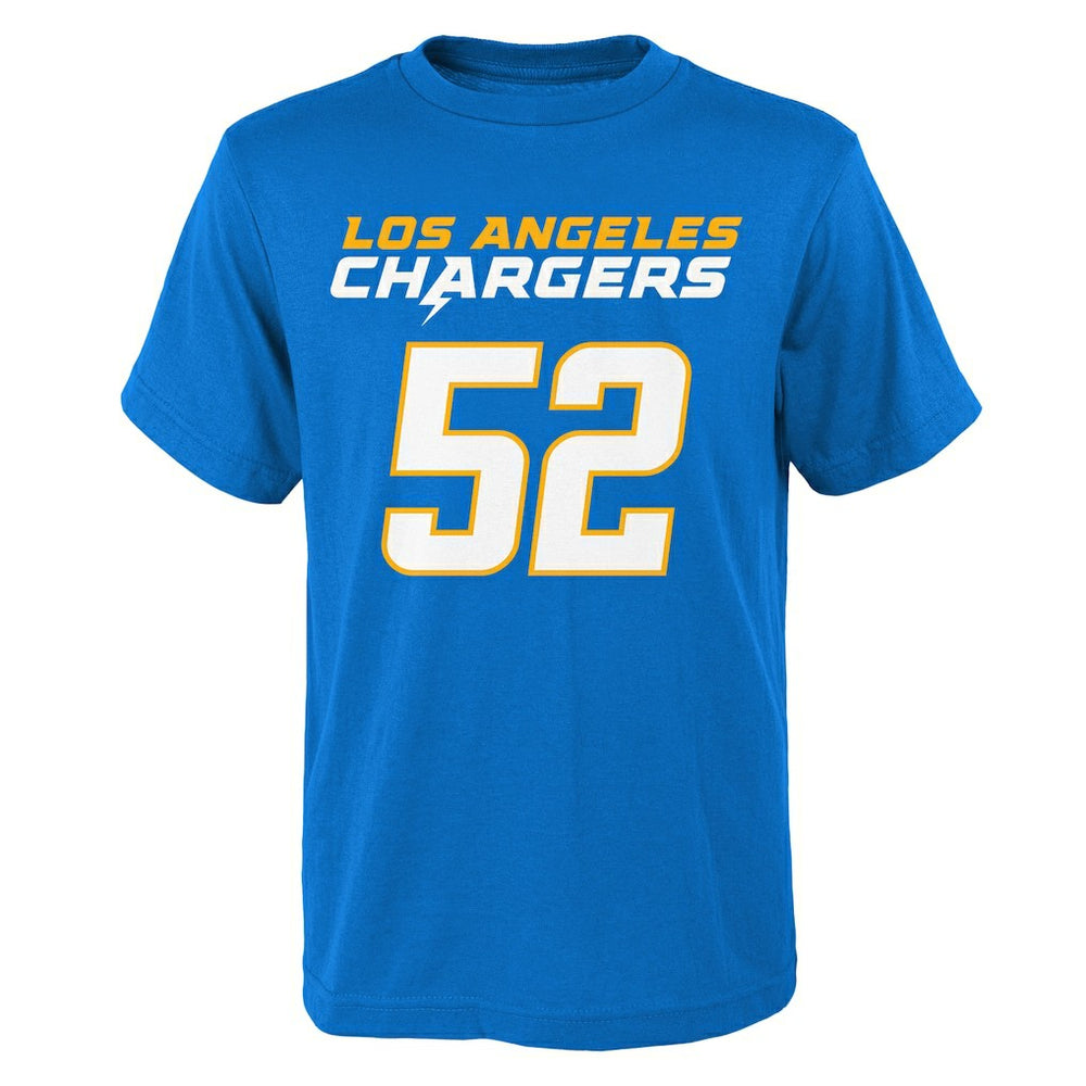 Khalil Mack Los Angeles Chargers Youth Mainliner Player Name & Number T-Shirt Powder Blue | NFL