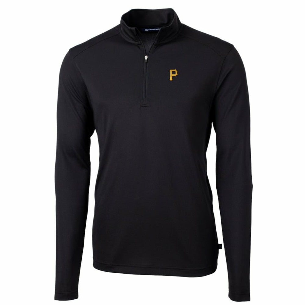 Pittsburgh Pirates Cutter & Buck Big & Tall Virtue Eco Pique Quarter-Zip Pullover Jacket - MLB