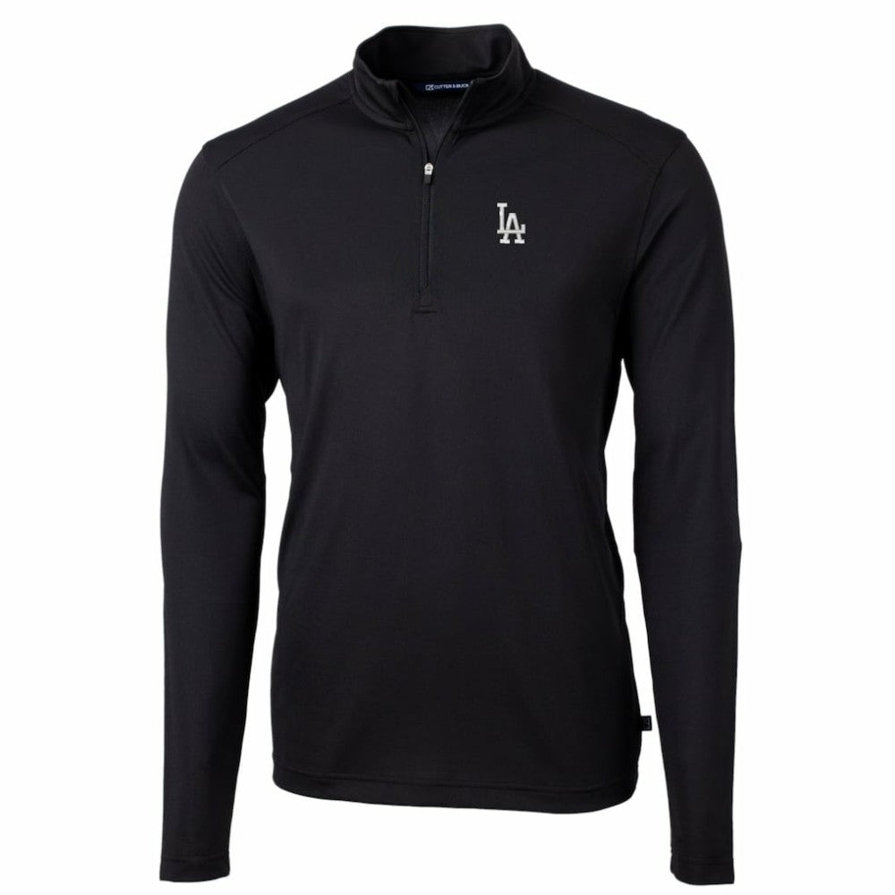 Los Angeles Dodgers Cutter & Buck Big & Tall Virtue Eco Pique Quarter-Zip Pullover Jacket - MLB
