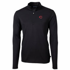 Cincinnati Reds Cutter & Buck Big & Tall Virtue Eco Pique Quarter-Zip Pullover Jacket - MLB