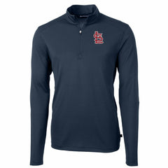 St. Louis Cardinals Cutter & Buck Big & Tall Virtue Eco Pique Quarter-Zip Pullover Jacket - MLB