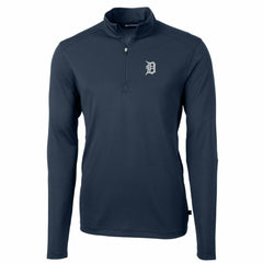 Detroit Tigers Cutter & Buck Big & Tall Virtue Eco Pique Quarter-Zip Pullover Jacket - MLB