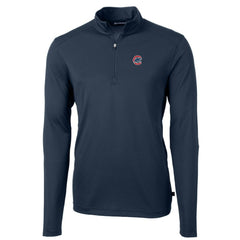 Chicago Cubs Cutter & Buck Big & Tall Virtue Eco Pique Quarter-Zip Pullover Jacket - MLB