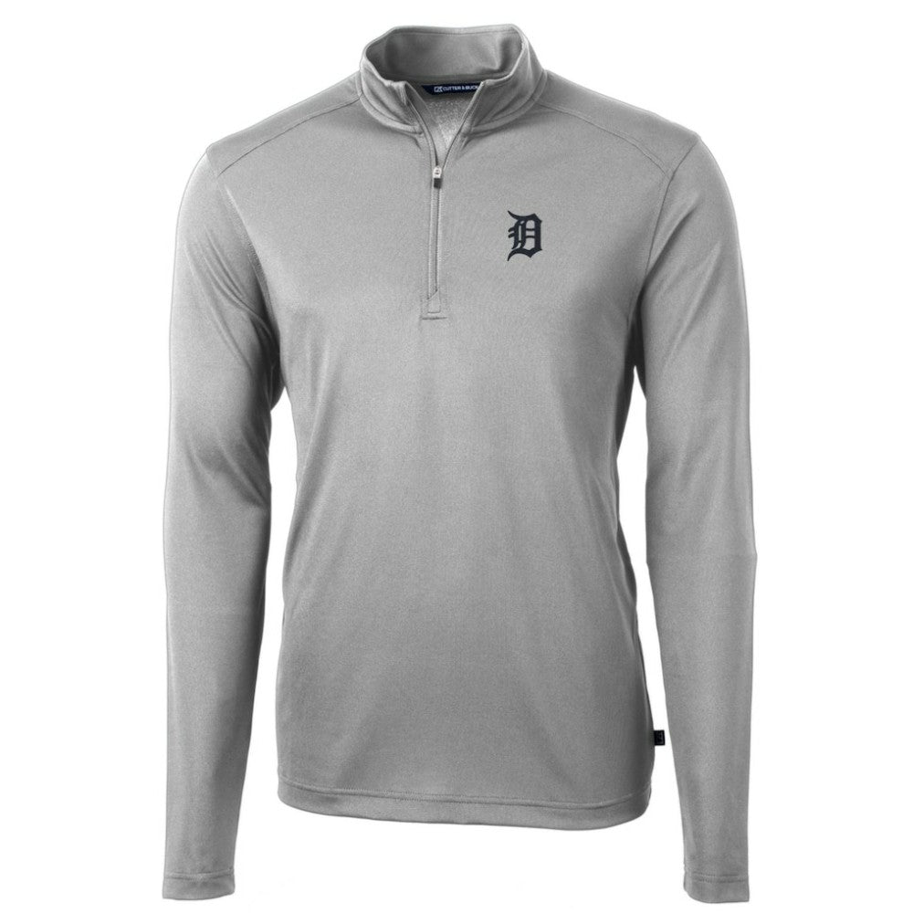 Detroit Tigers Cutter & Buck Big & Tall Virtue Eco Pique Quarter-Zip Pullover Jacket - MLB