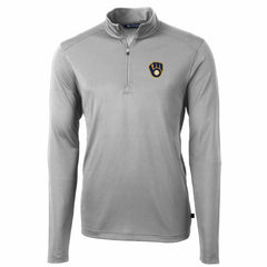 Milwaukee Brewers Cutter & Buck Big & Tall Virtue Eco Pique Quarter-Zip Pullover Jacket - MLB