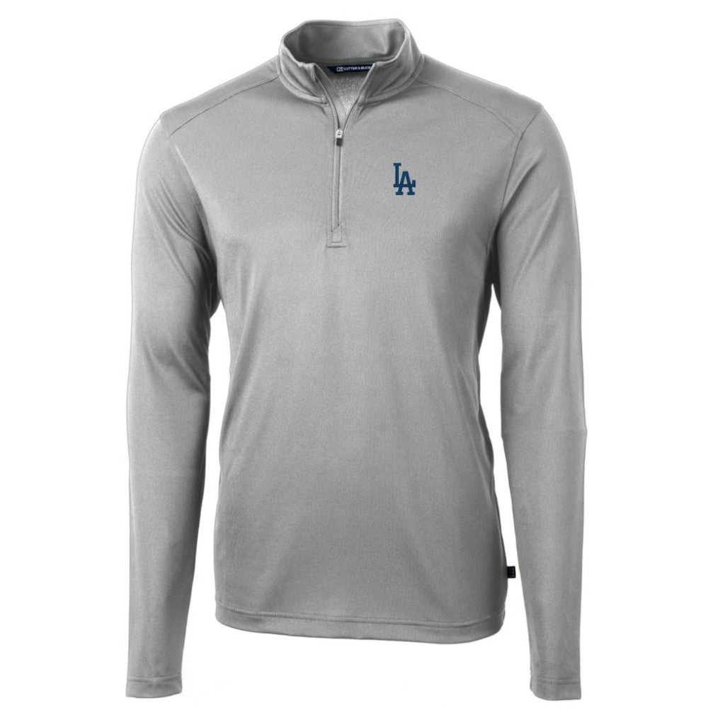 Los Angeles Dodgers Cutter & Buck Big & Tall Virtue Eco Pique Quarter-Zip Pullover Jacket - MLB