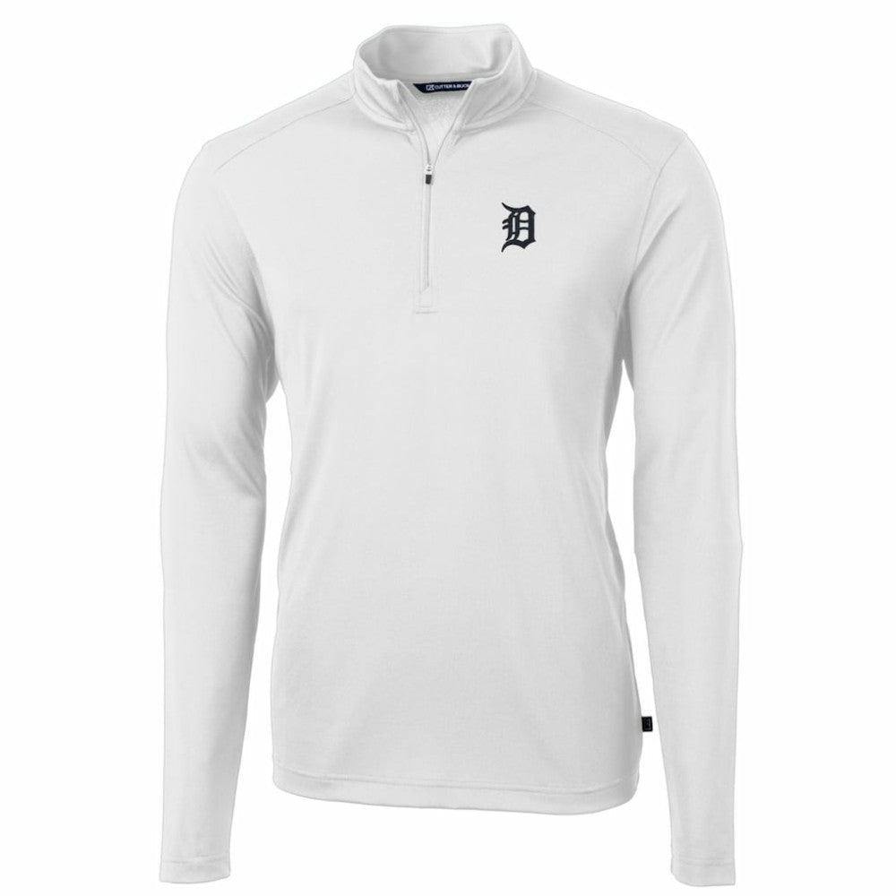 Detroit Tigers Cutter & Buck Big & Tall Virtue Eco Pique Quarter-Zip Pullover Jacket - MLB