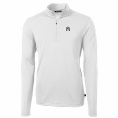 New York Yankees Cutter & Buck Big & Tall Virtue Eco Pique Quarter-Zip Pullover Jacket - MLB