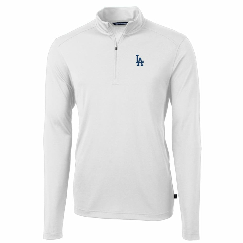 Los Angeles Dodgers Cutter & Buck Big & Tall Virtue Eco Pique Quarter-Zip Pullover Jacket - MLB