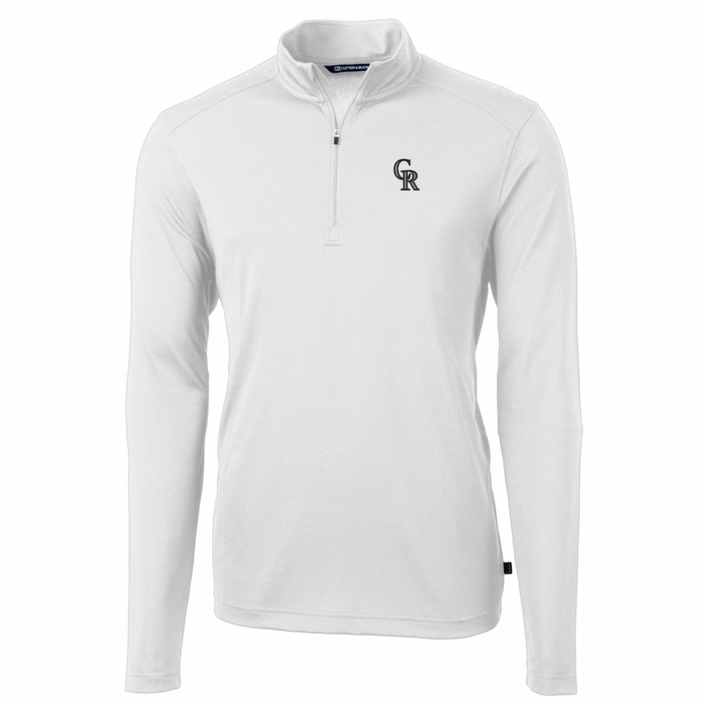 Colorado Rockies Cutter & Buck Big & Tall Virtue Eco Pique Quarter-Zip Pullover Jacket - MLB